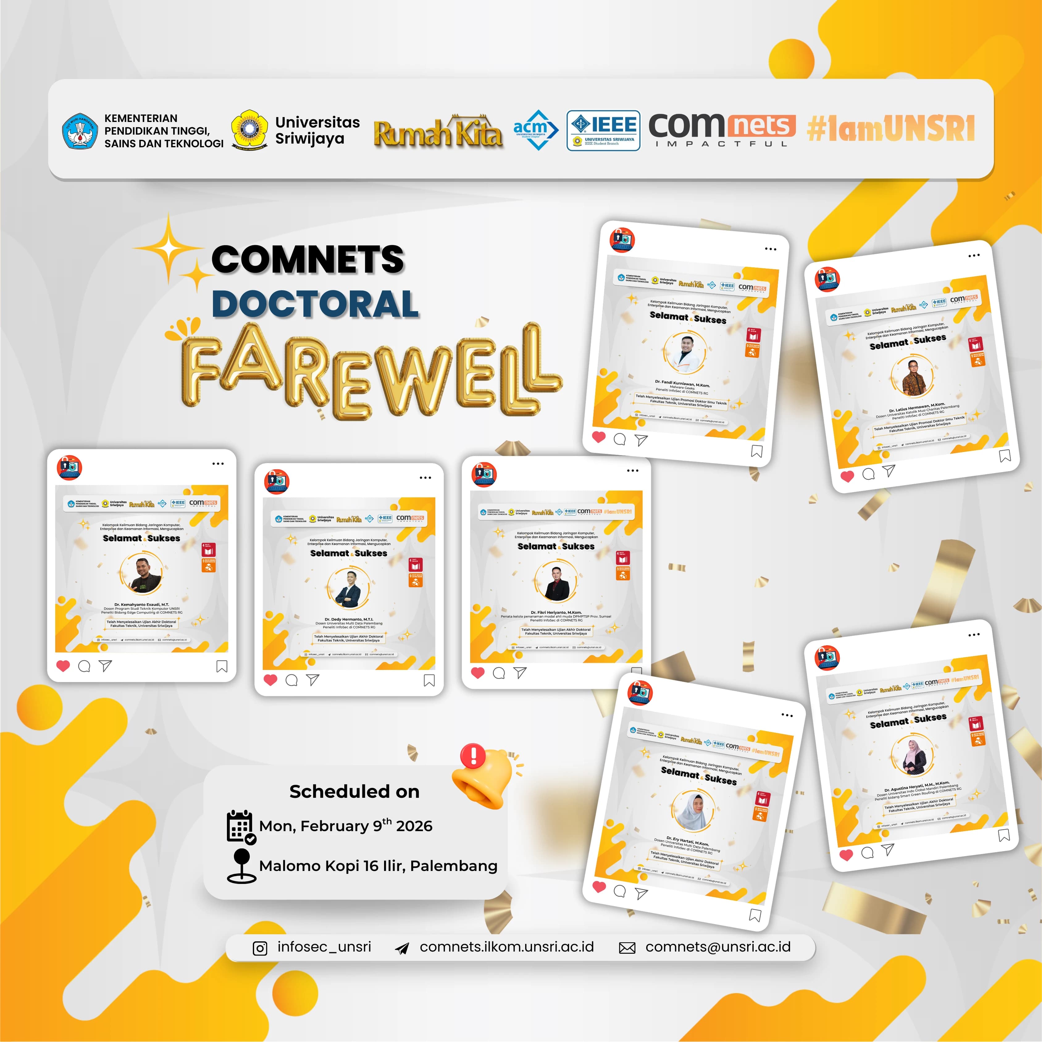 Merajut Kisah, Melepas dengan Bangga, COMNETS RG Gelar Doctoral Farewell untuk Para Doktor Baru