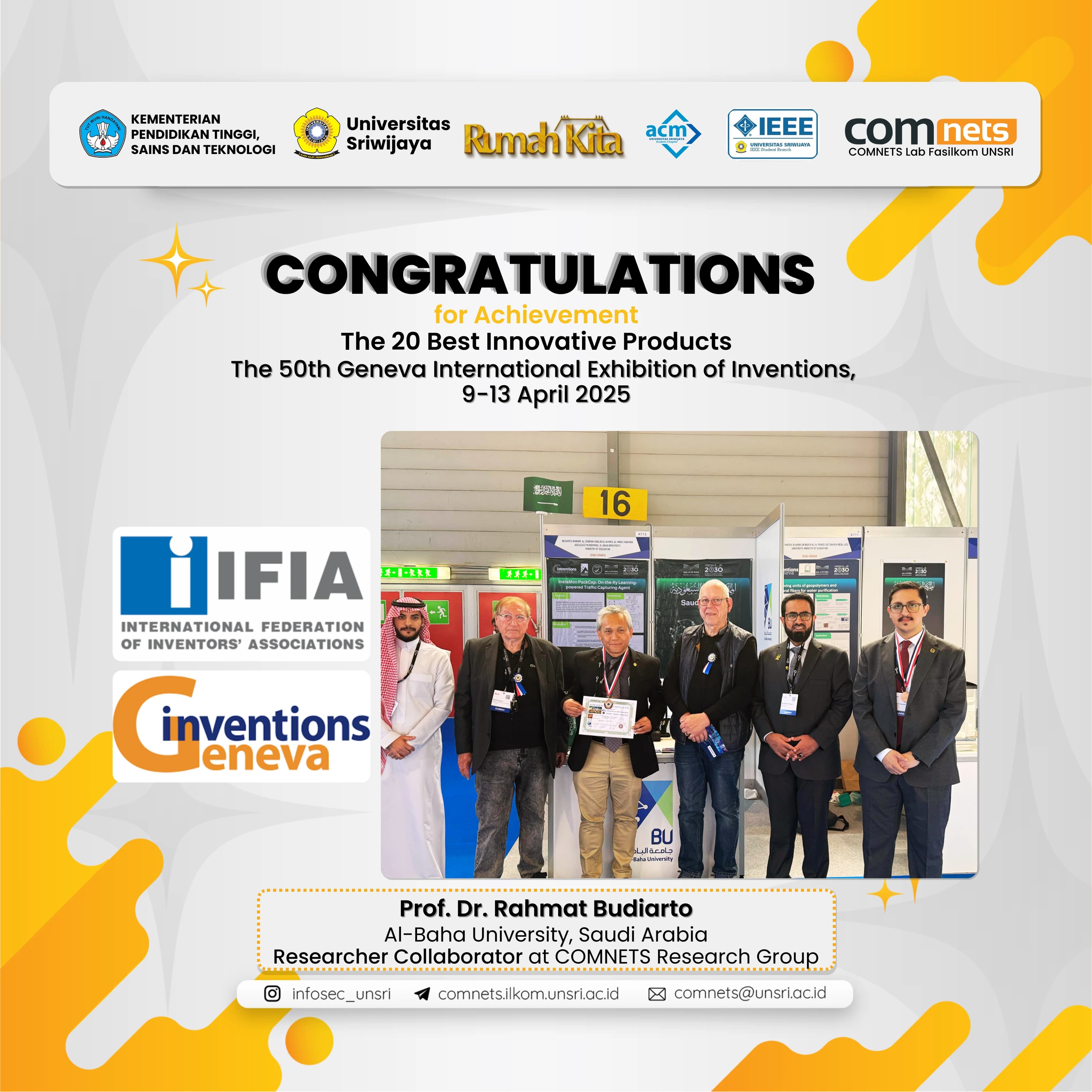 Tembus Top 20 Produk Paling Inovatif Dunia! Prof. Rahmat Budiarto, Bersinar di 50th Geneva Inventions