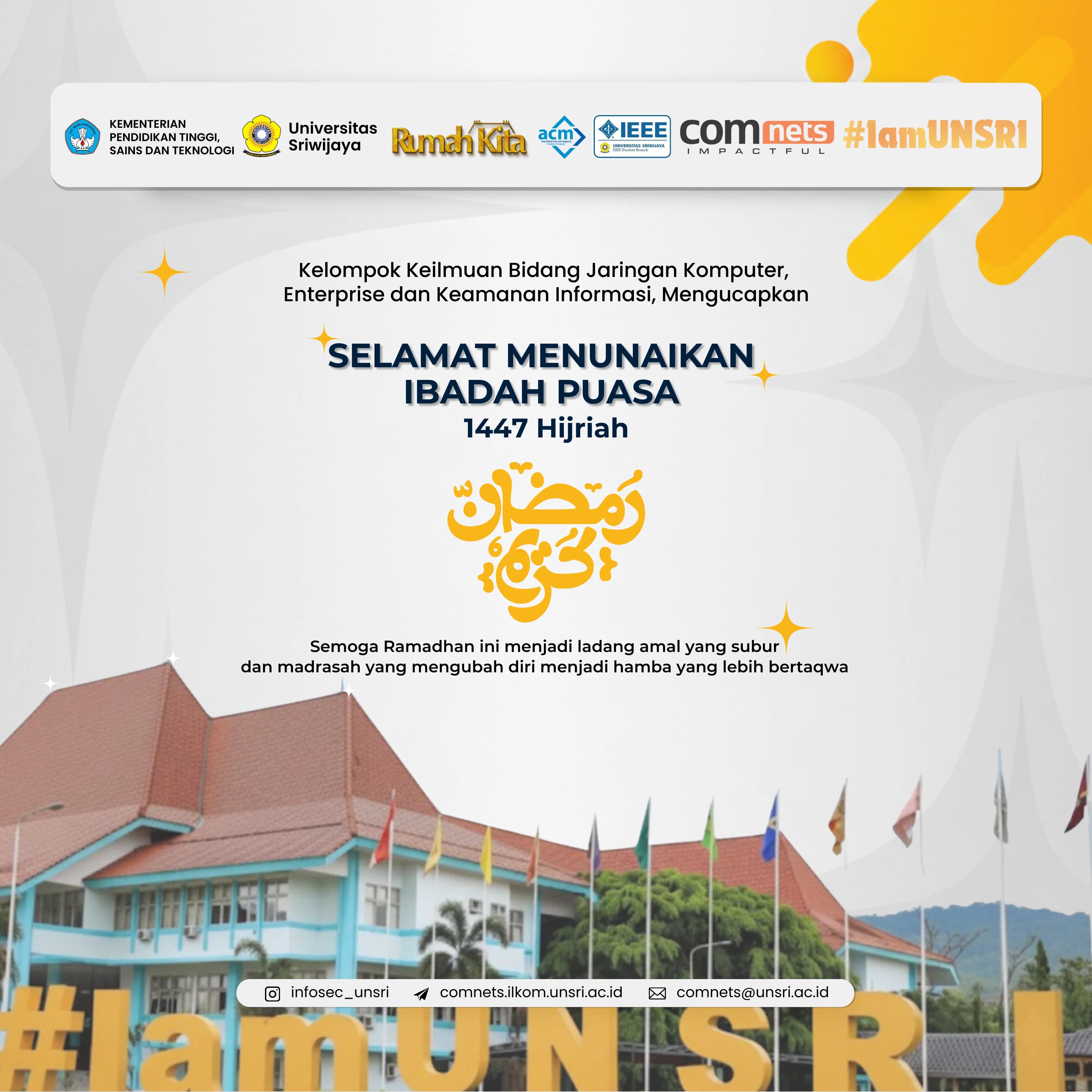 Sambut Bulan Suci Penuh Berkah, Keluarga Besar COMNETS RG Ucapkan Selamat Menunaikan Ibadah Puasa 1447 H