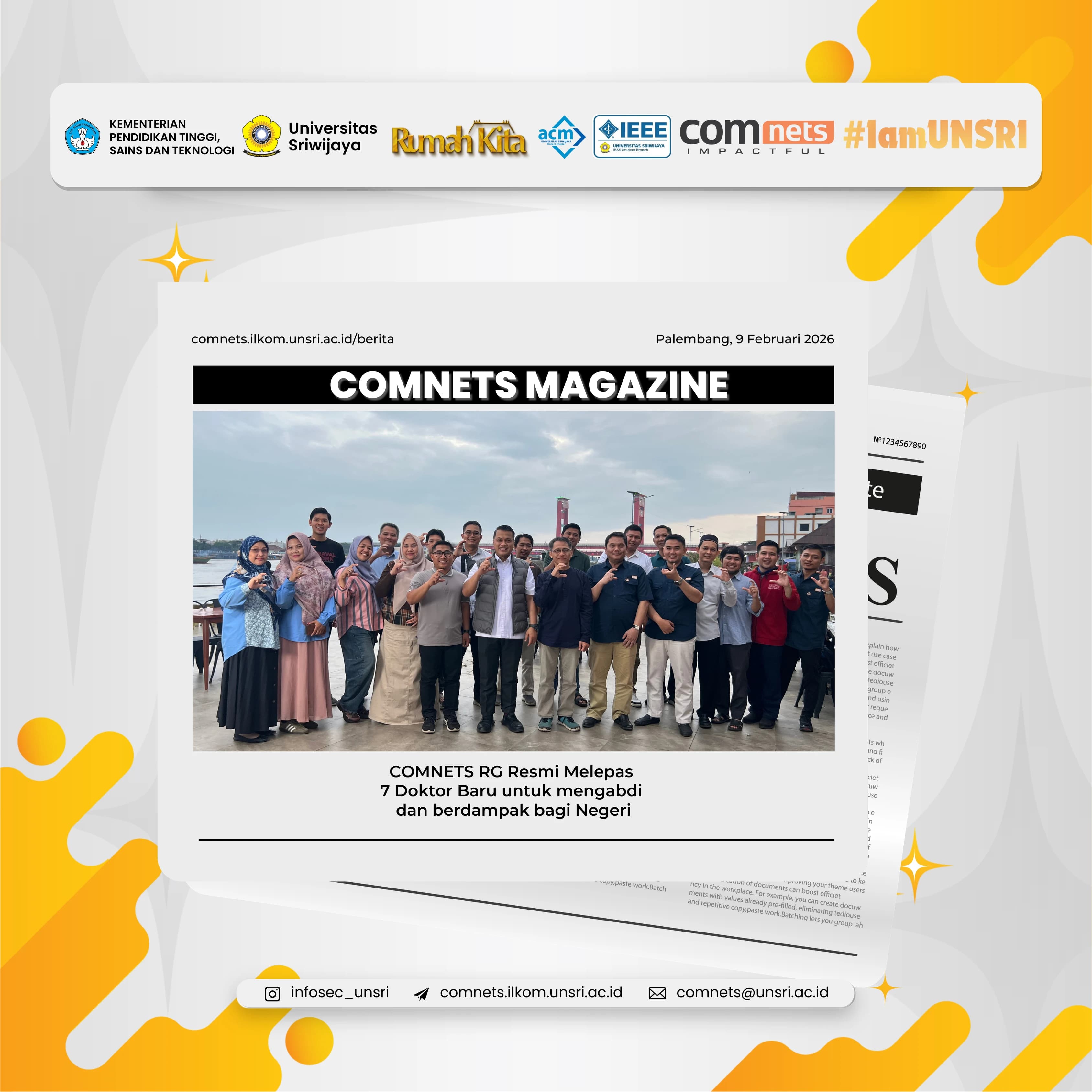 Estafet Inovasi Berlanjut, COMNETS RG Resmi Lepas 7 Doktor Baru untuk Mengabdi dan Berdampak bagi Negeri