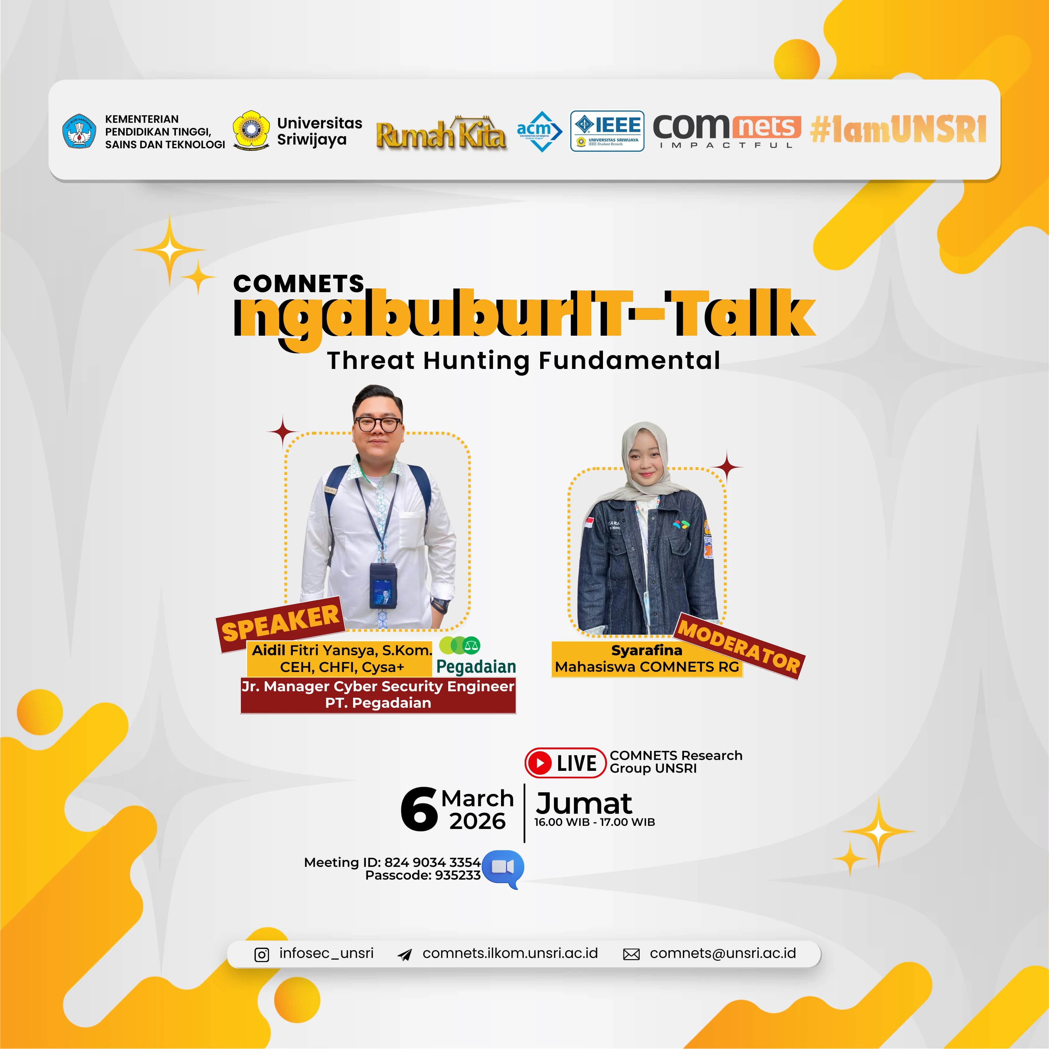 ngabuburIT-Talk COMNETS RG: Tunggu Waktu Berbuka Sembari Kupas Threat Hunting Fundamental Bersama Alumni Top