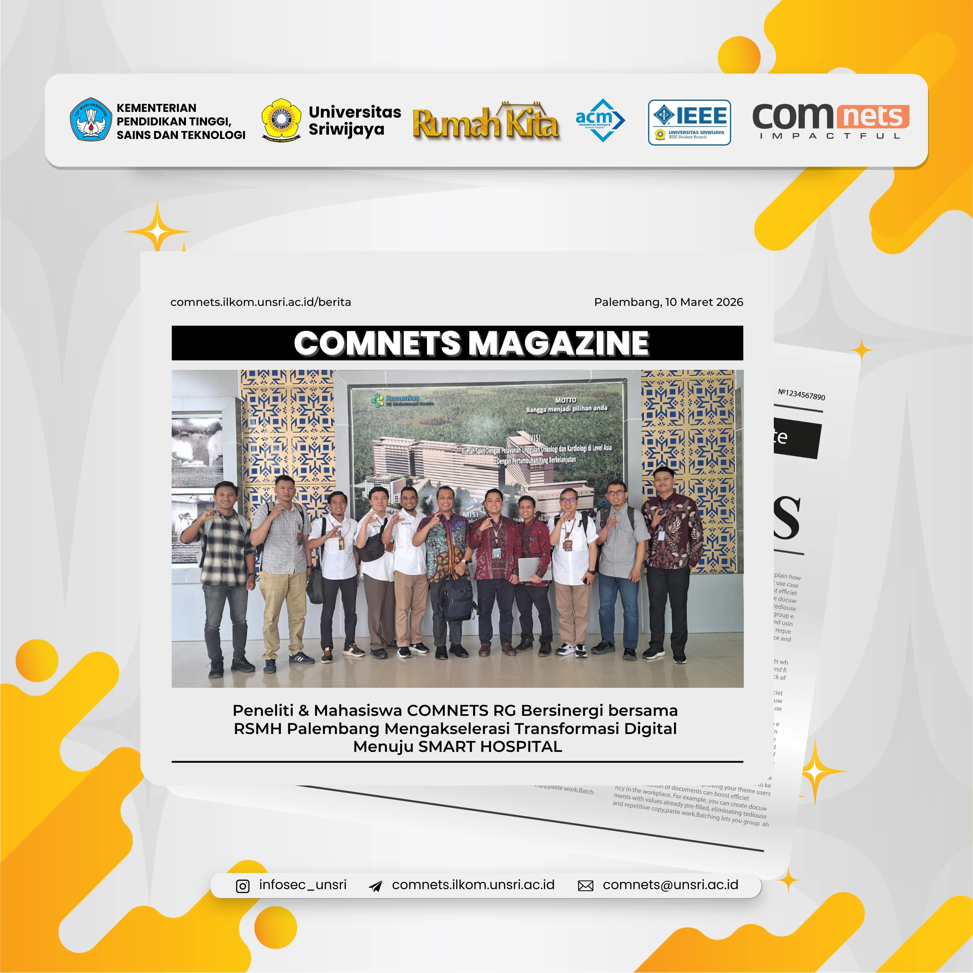 Bakal Makin Canggih! RSMH Palembang dan Tim Peneliti FASILKOM Bersatu menuju implementasi Transformasi Digital SMART HOSPITAL