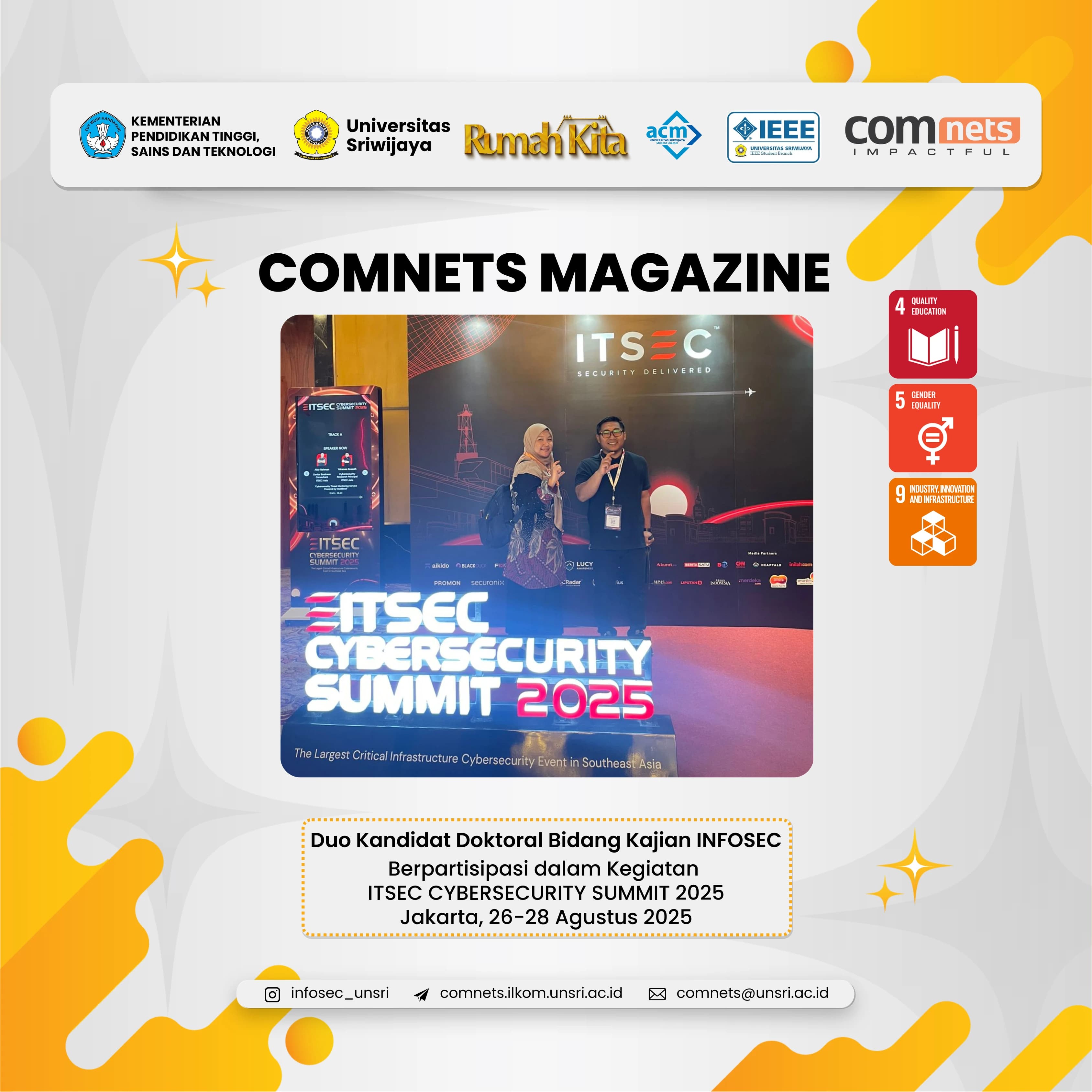 COMNETS RG Doctoral Students Attend ITSEC Cybersecurity Summit 2025 in Jakarta