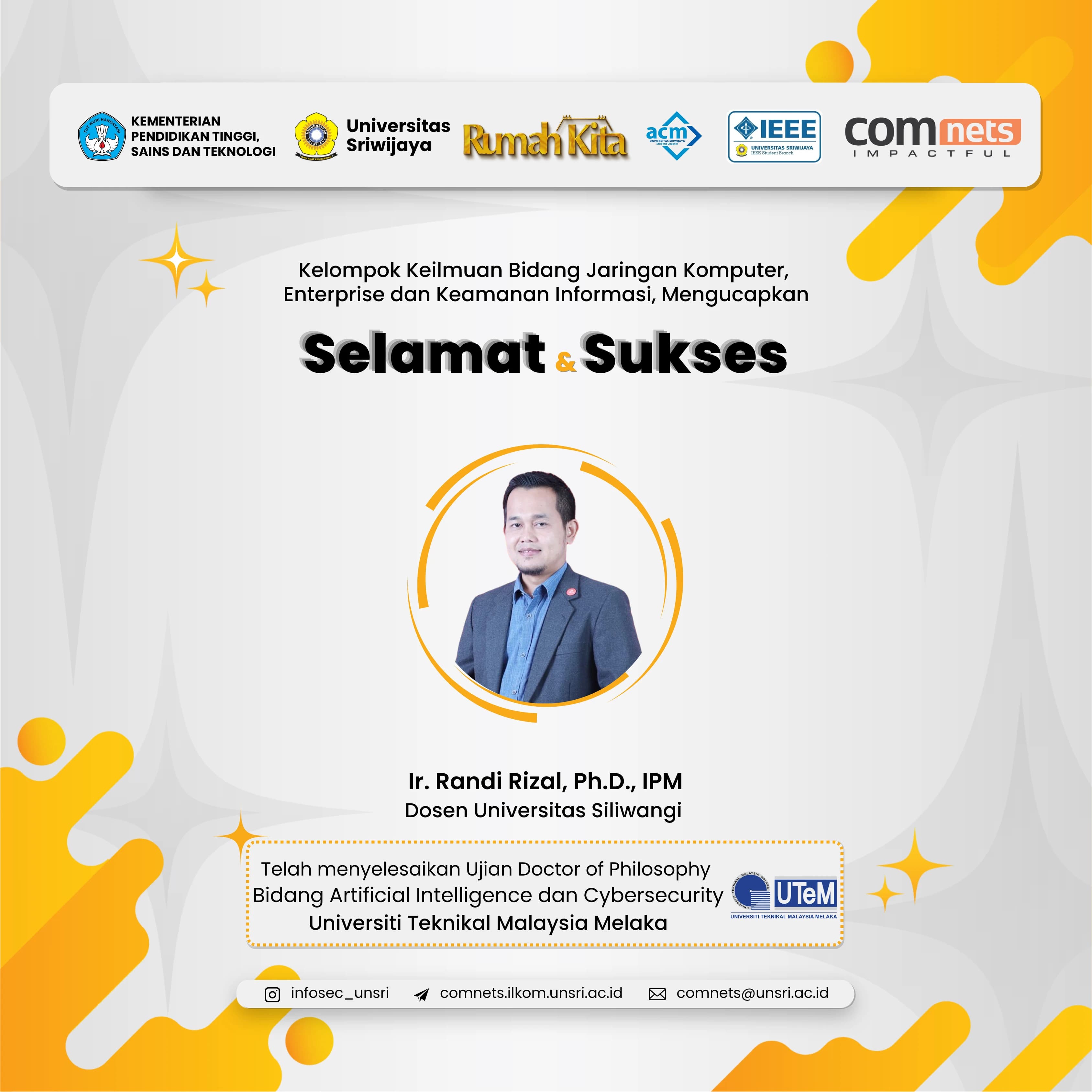 Raih Gelar Ph.D. di UTeM Malaysia, Ir. Randi Rizal Perkuat Kepakaran Bidang AI dan Cybersecurity