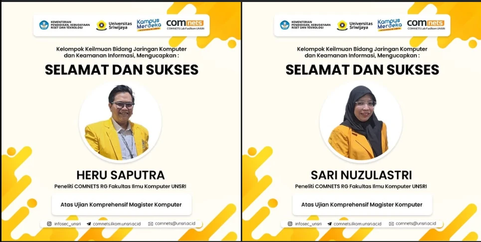 (CONGRATULATIONS) Heru Saputra dan Sari Nuzulastri atas ujian Komprehensif Magister Komputer