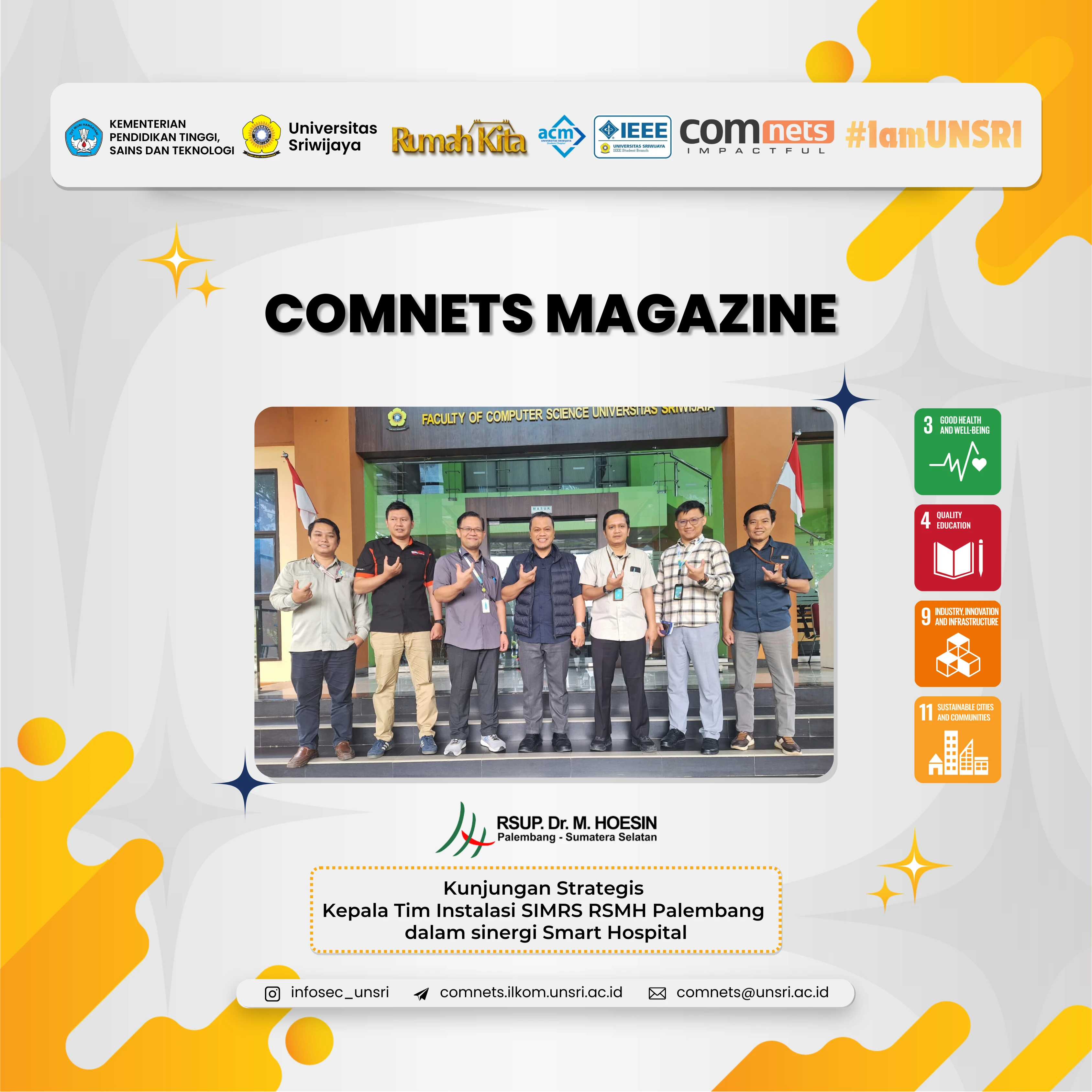 Kunjungan Strategis Tim SIMRS RSMH ke Lab COMNETS Demi Akselerasi Smart Hospital